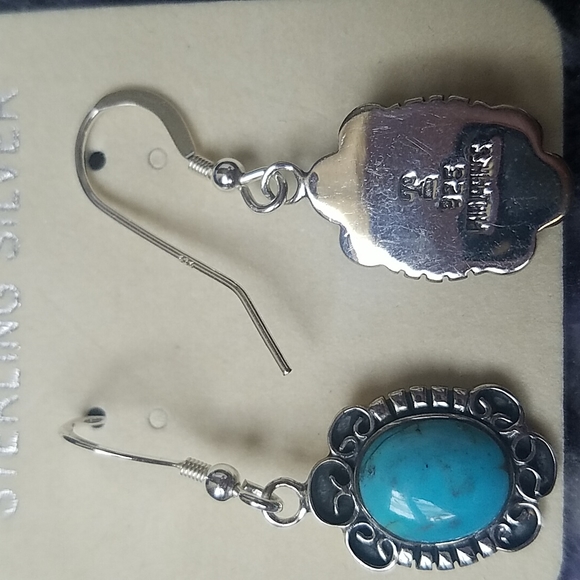 Turquoise earrings in Sterling Silver 925 - Picture 4 of 4